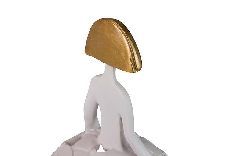 Golden weißes Harz 20x11x23 cm