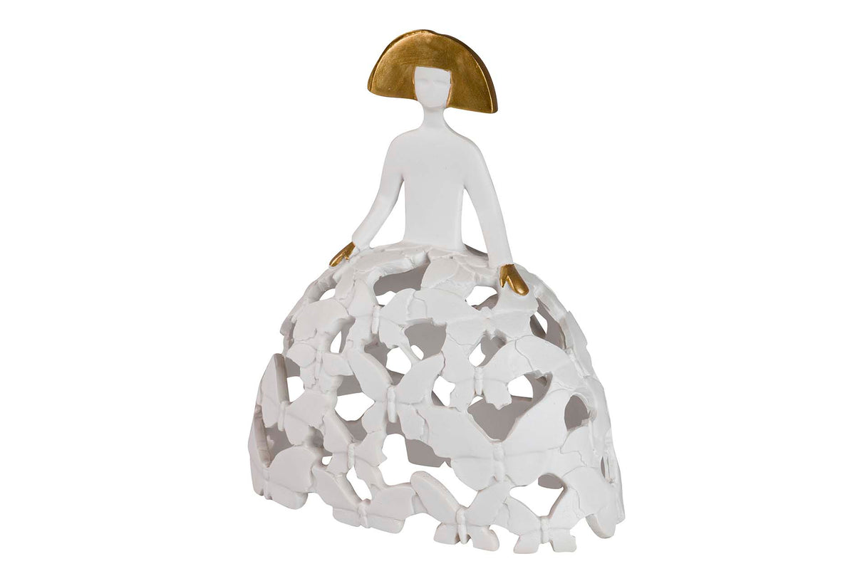 Golden weißes Harz 20x11x23 cm