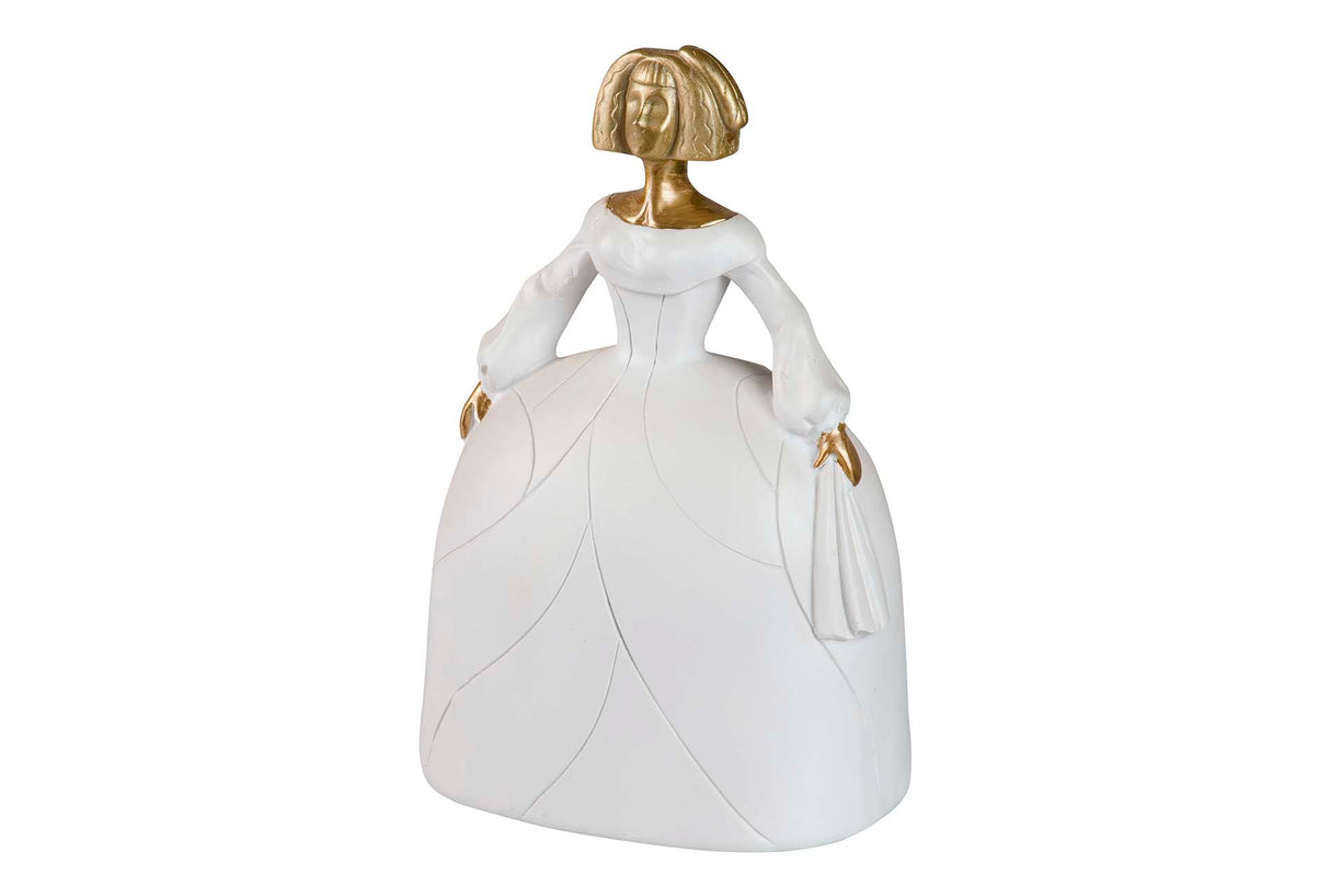 Goldenes weißes Harz 22x17x31 cm