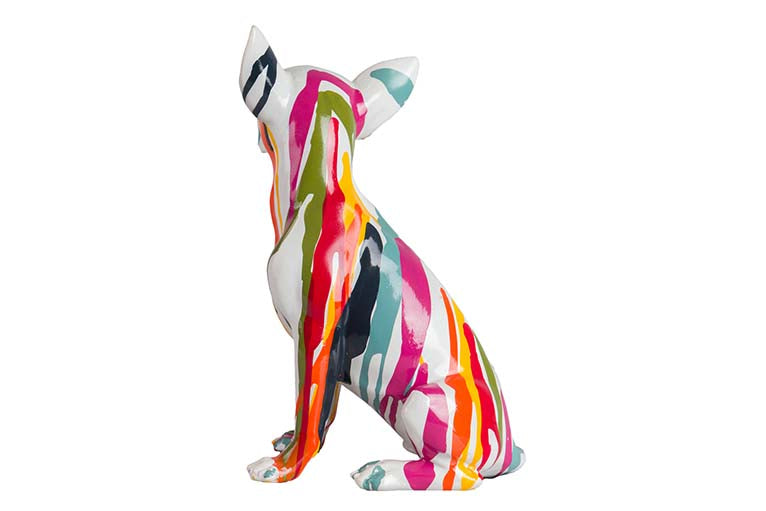 Figura Chihuahua Dog Resina 15x13x26 cm
