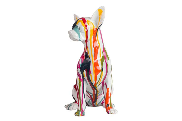 Figura Chihuahua Dog Resina 15x13x26 cm