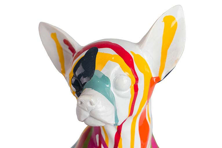 Figura Chihuahua Dog Resina 15x13x26 cm