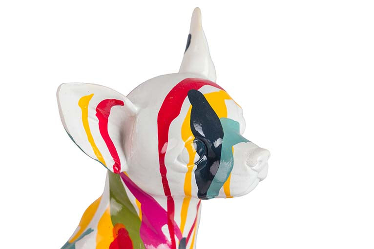 Figura Chihuahua Dog Resina 15x13x26 cm