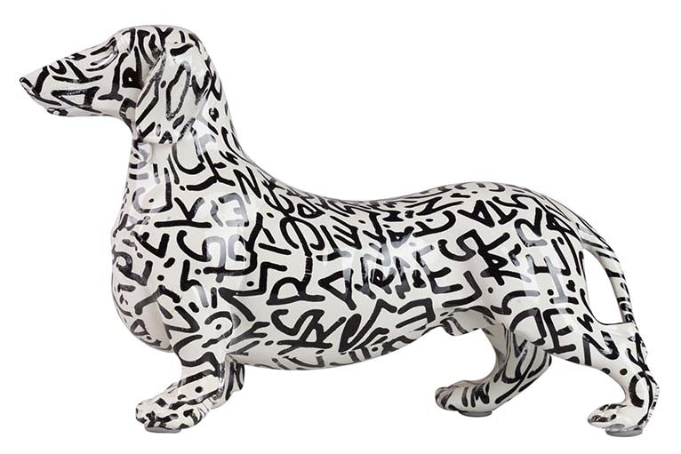 Figura Dog Teckel Resina 28x10x17 cm