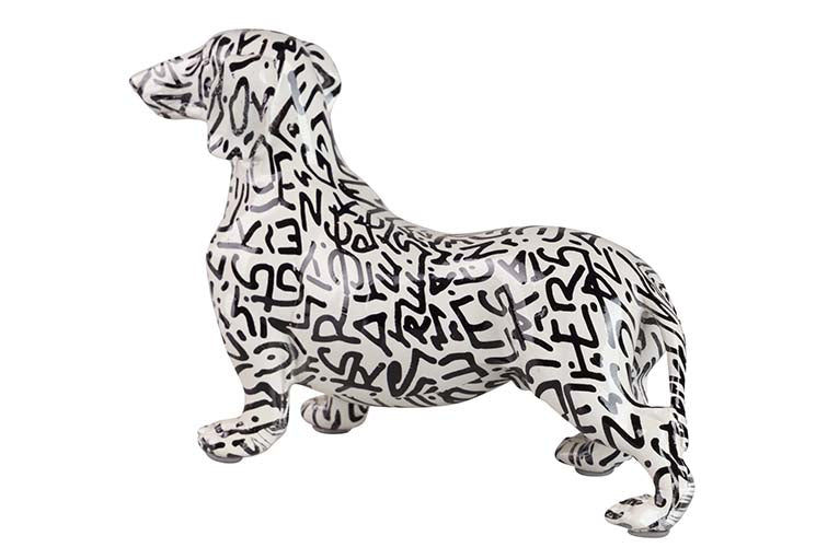 Figura Dog Teckel Resina 28x10x17 cm