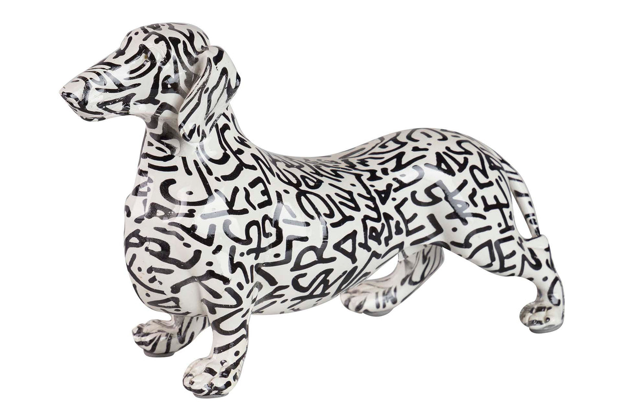 Figura Dog Teckel Resina 28x10x17 cm