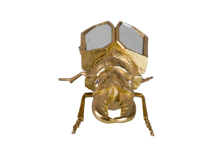 Figura Specchio di resina di scarabeo 20x12x8 cm