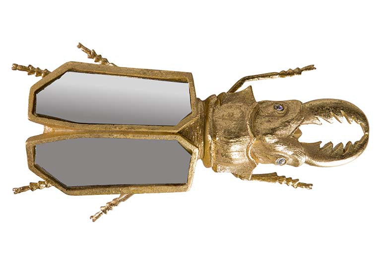 Figura Specchio di resina di scarabeo 20x12x8 cm