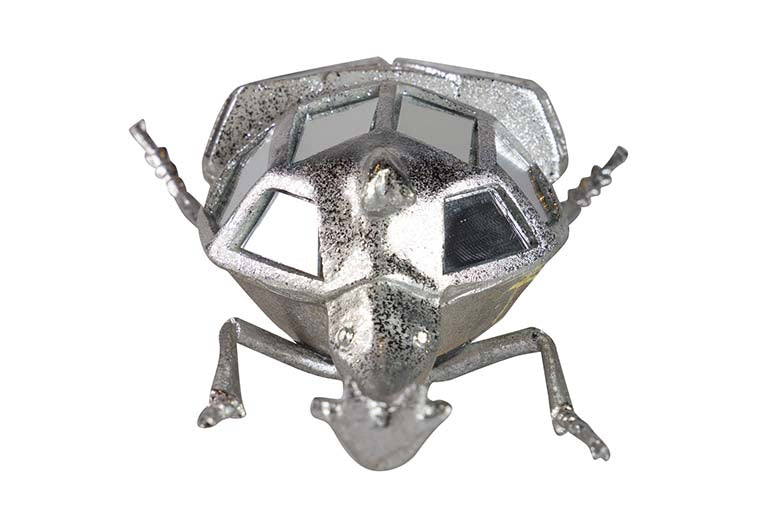 Figura Specchio d'argento in resina di scarabeo 21x11x7cm