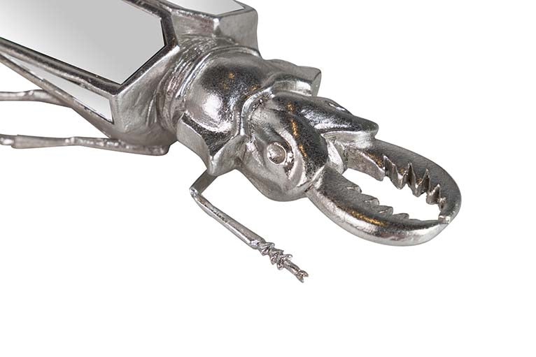 Figura Specchio d'argento in resina di scarabeo 20x12x8cm