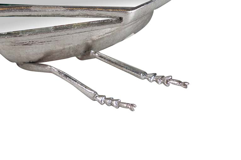 Figura Specchio d'argento in resina di scarabeo 20x12x8cm