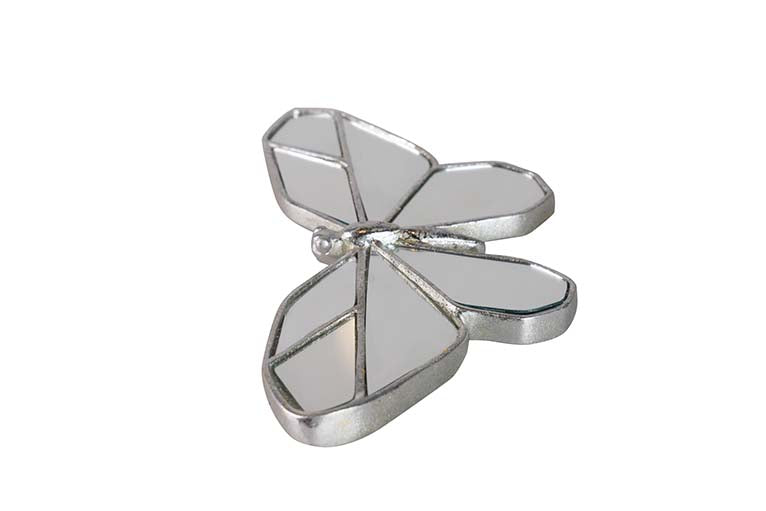 Figura Specchio d'argento farfalla 25x12x2 cm