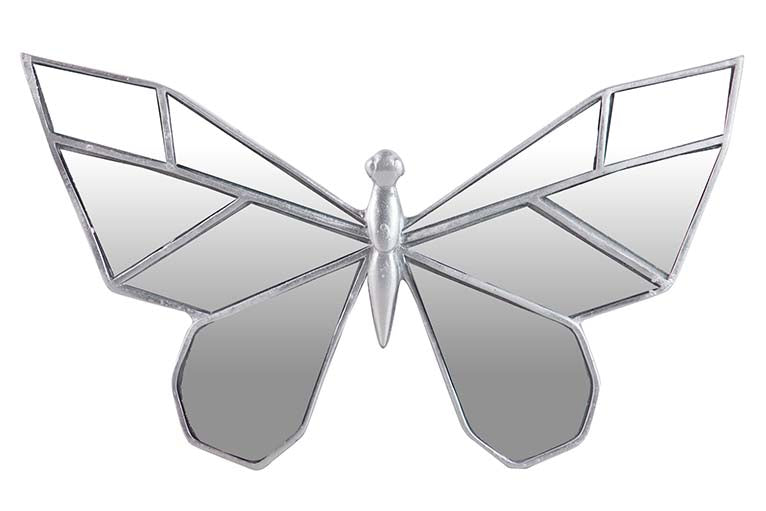 Farfalla a specchio d'argento Figura 27x16x2 cm