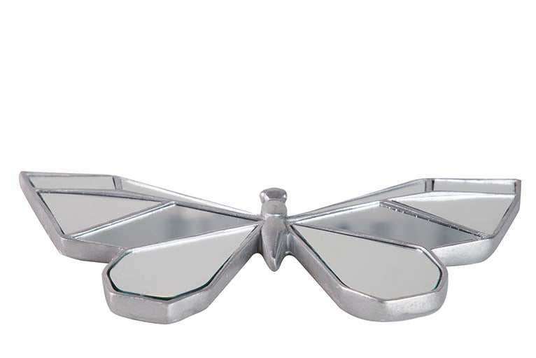Farfalla a specchio d'argento Figura 27x16x2 cm