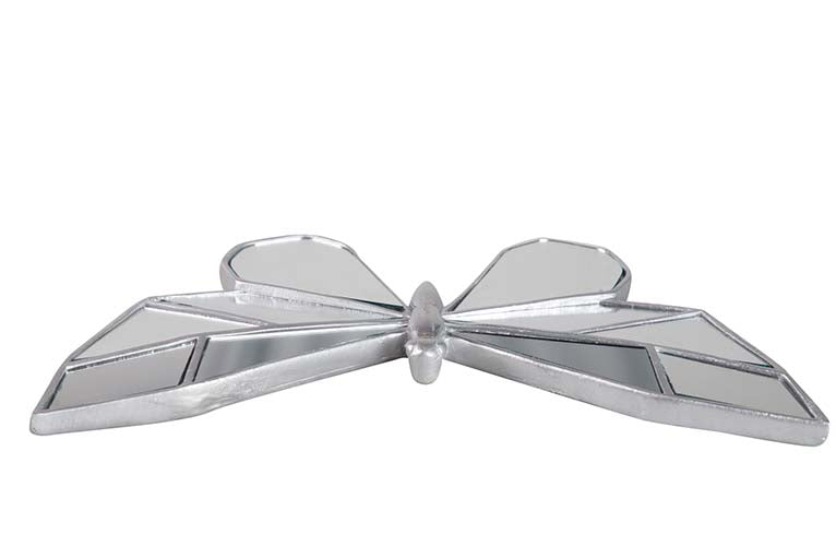 Farfalla a specchio d'argento Figura 27x16x2 cm
