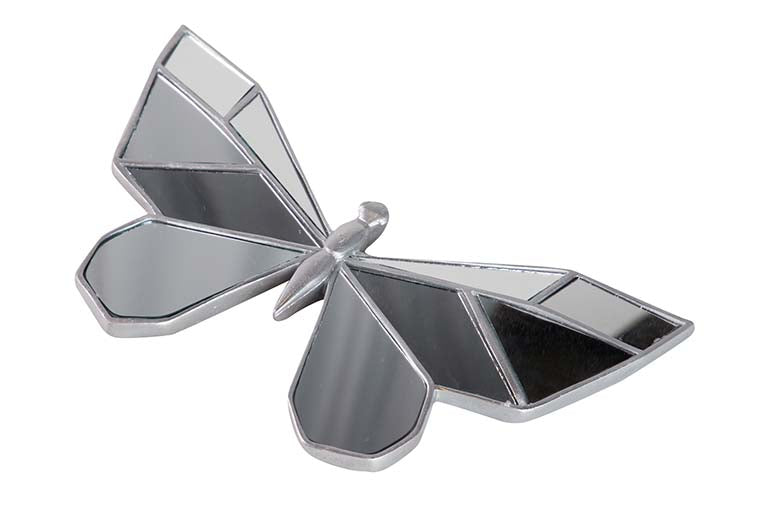 Farfalla a specchio d'argento Figura 27x16x2 cm