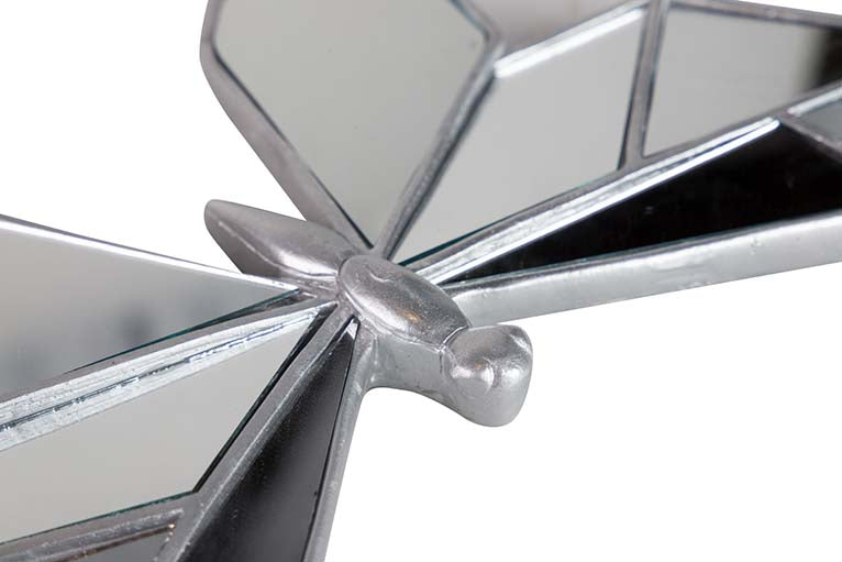 Farfalla a specchio d'argento Figura 27x16x2 cm