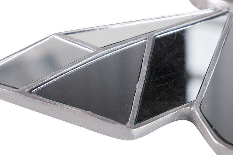 Farfalla a specchio d'argento Figura 27x16x2 cm