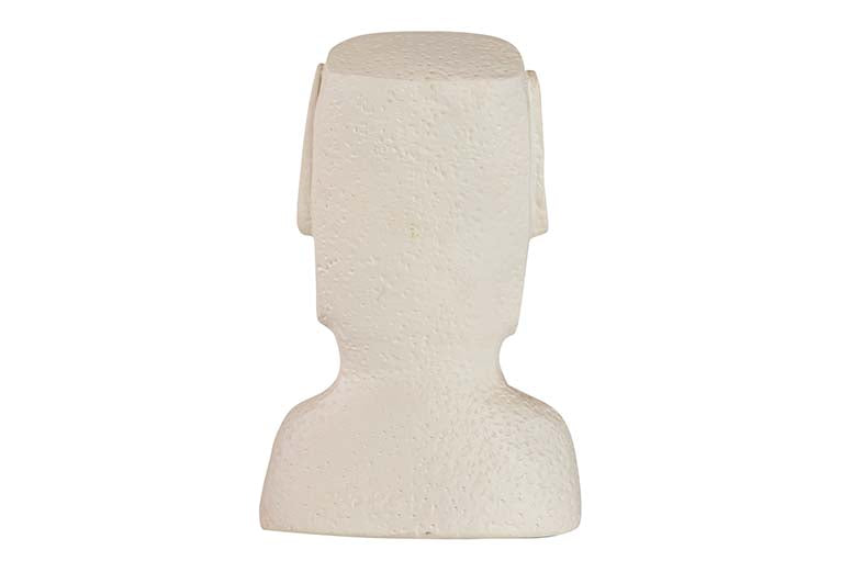 Figure Moai Cement Blanco 17x11x26 cm
