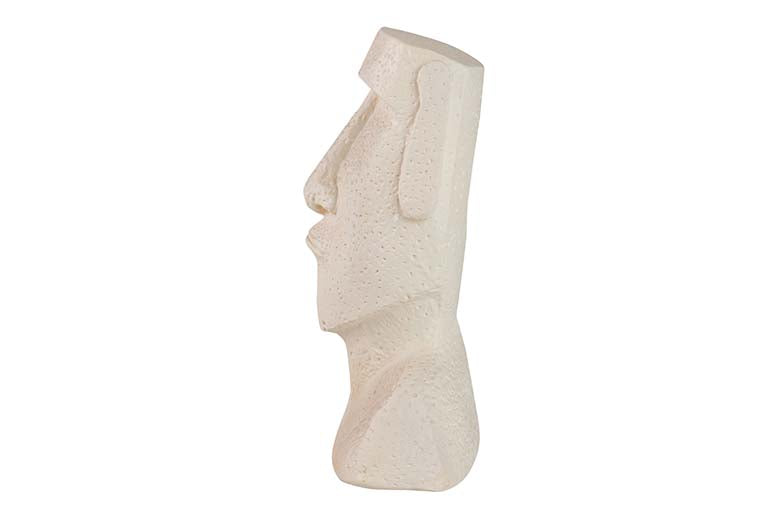 Figure Moai Cement Blanco 17x11x26 cm