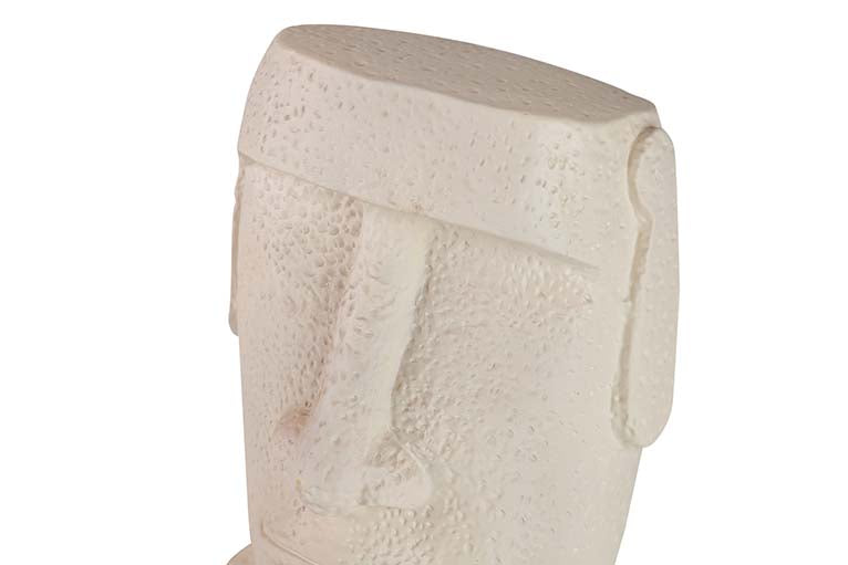 Figure Moai Cement Blanco 17x11x26 cm