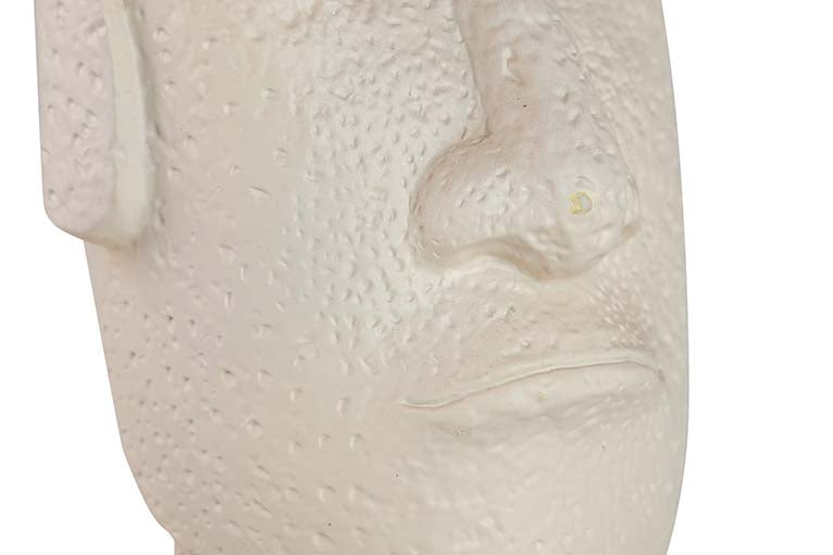 Figure Moai Cement Blanco 17x11x26 cm