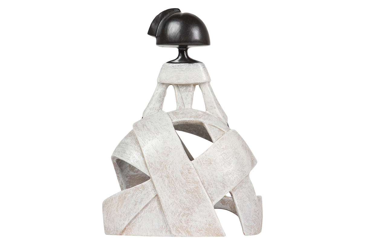 FIGURA MENINA RESINA BEIGE 16x10x24 CM