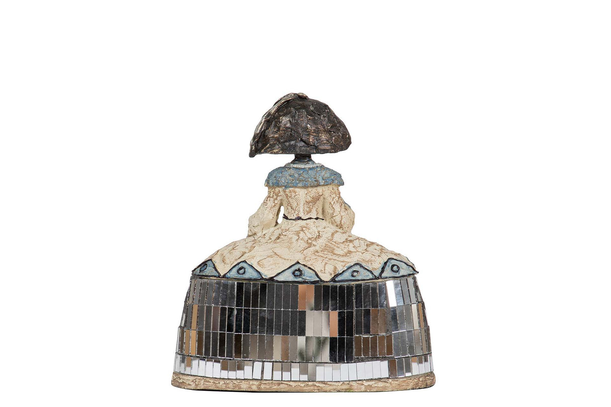 FIGURA MENINA RESINA ESPEJOS 14x6x16 CM