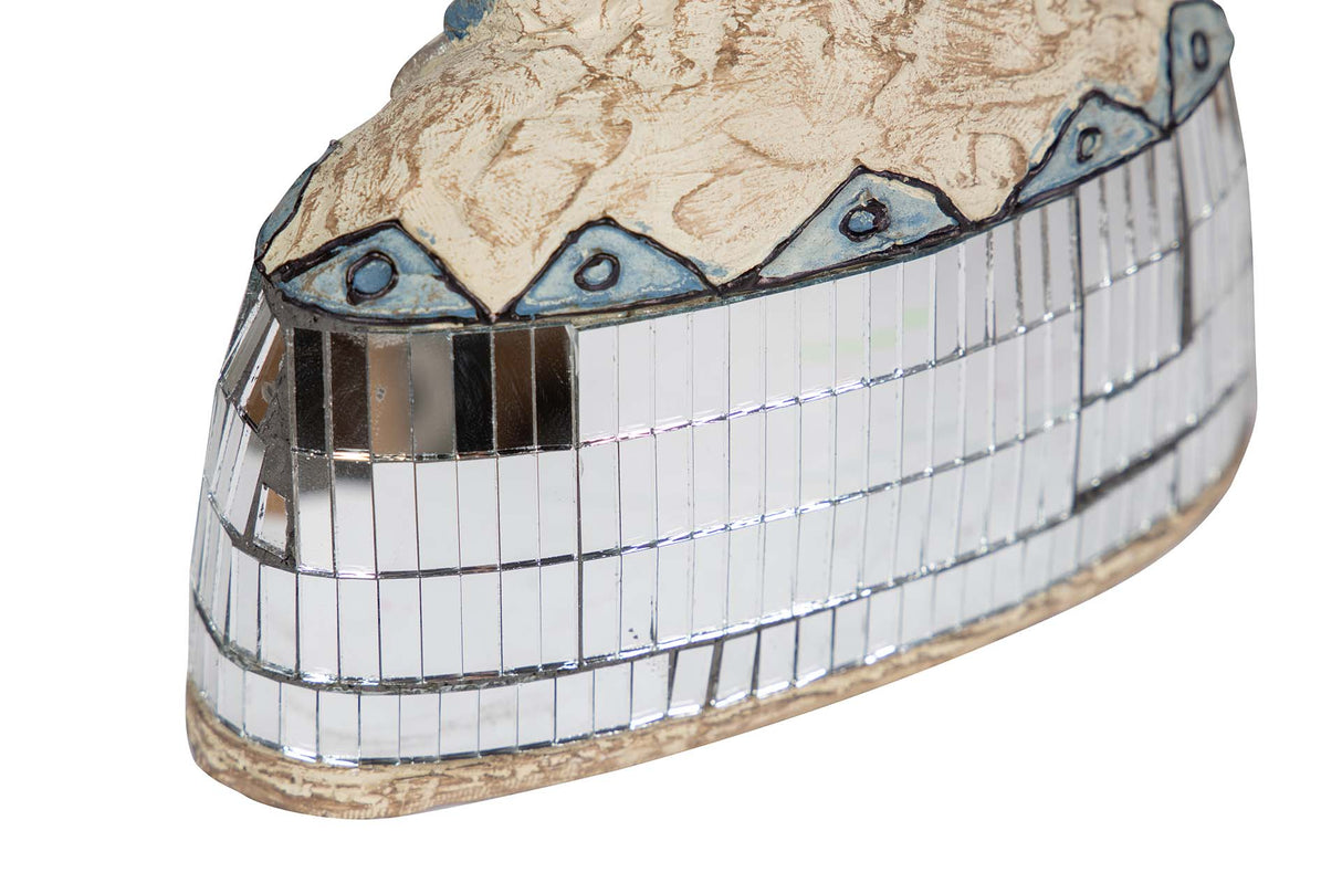 FIGURA MENINA RESINA ESPEJOS 14x6x16 CM