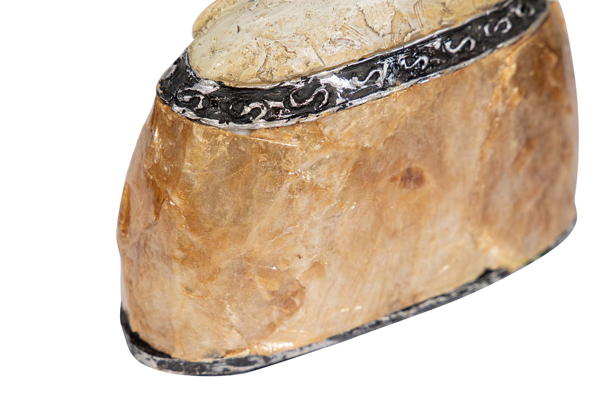 FIGURA MENINA RESINA DORADA 14x6x16 CM