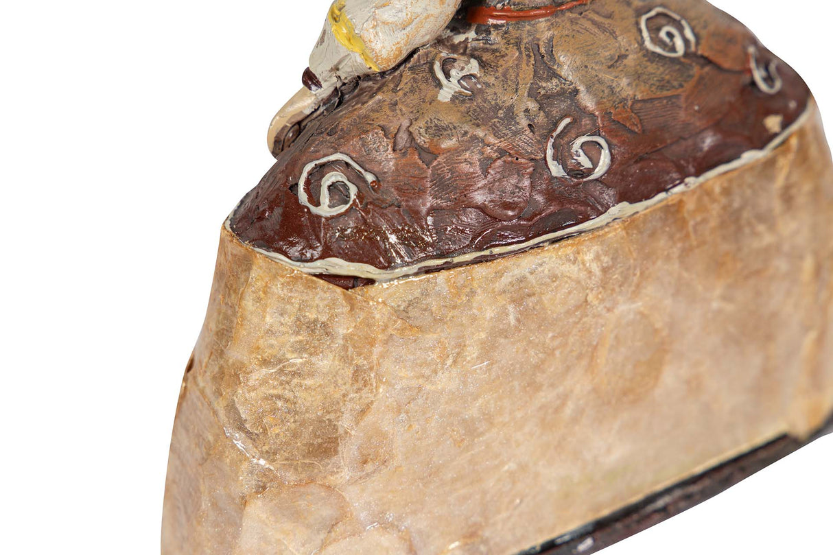 FIGURA MENINA RESINA DORADA 14x6x16 CM