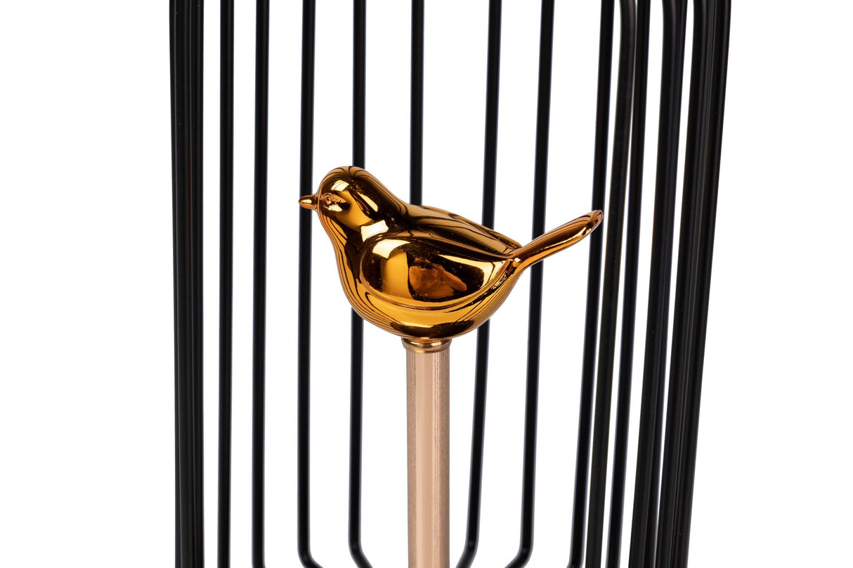 Figura decorazione metallo uccello 15x15x47 cm