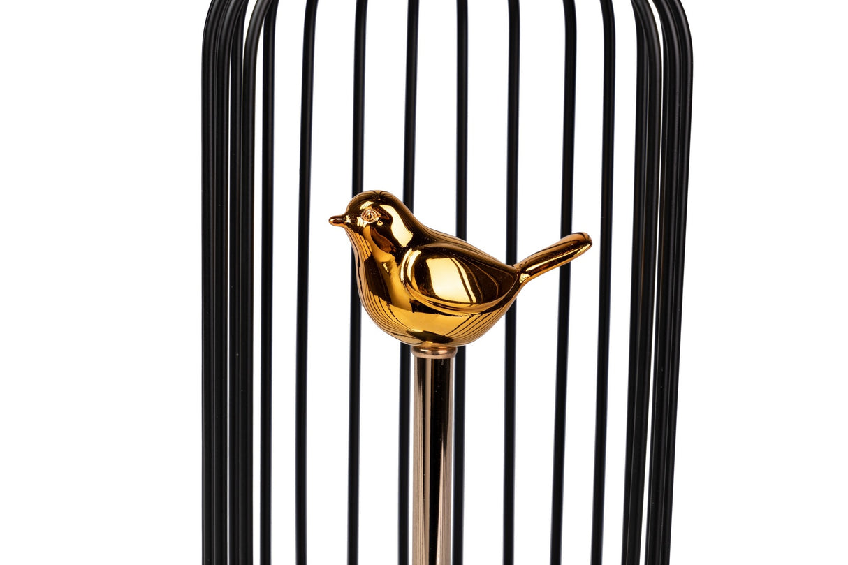 Figura decorazione metallo uccello 15x15x51 cm