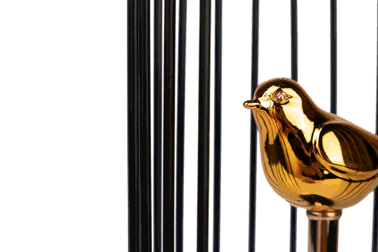 Figura decorazione metallo uccello 15x15x51 cm