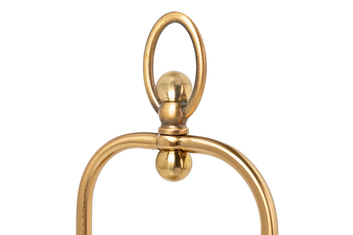 Porta de metal de cristal preto dourado 13x13x55 cm