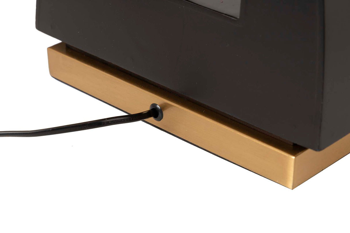 Lâmpada de medidor de metal mdf preto 40x40x67 cm