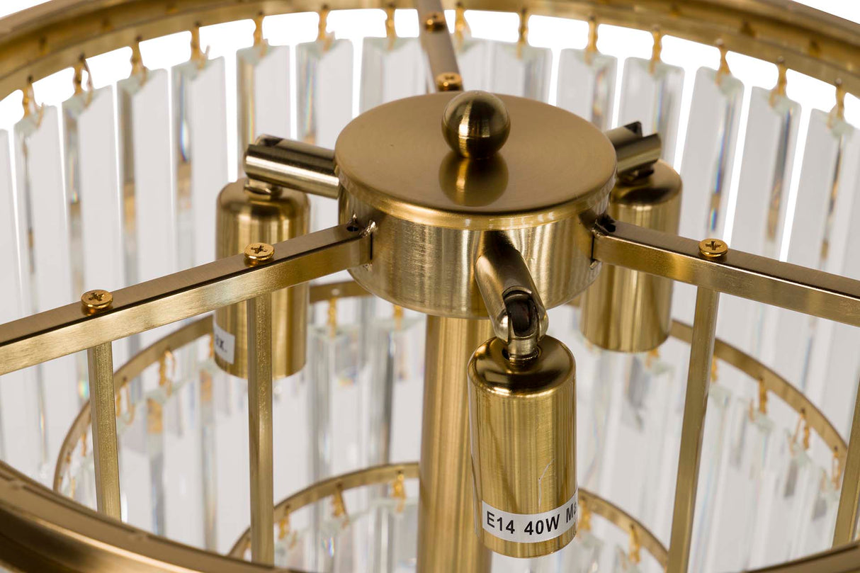 Lampe en métal en verre doré 40x40x160 cm