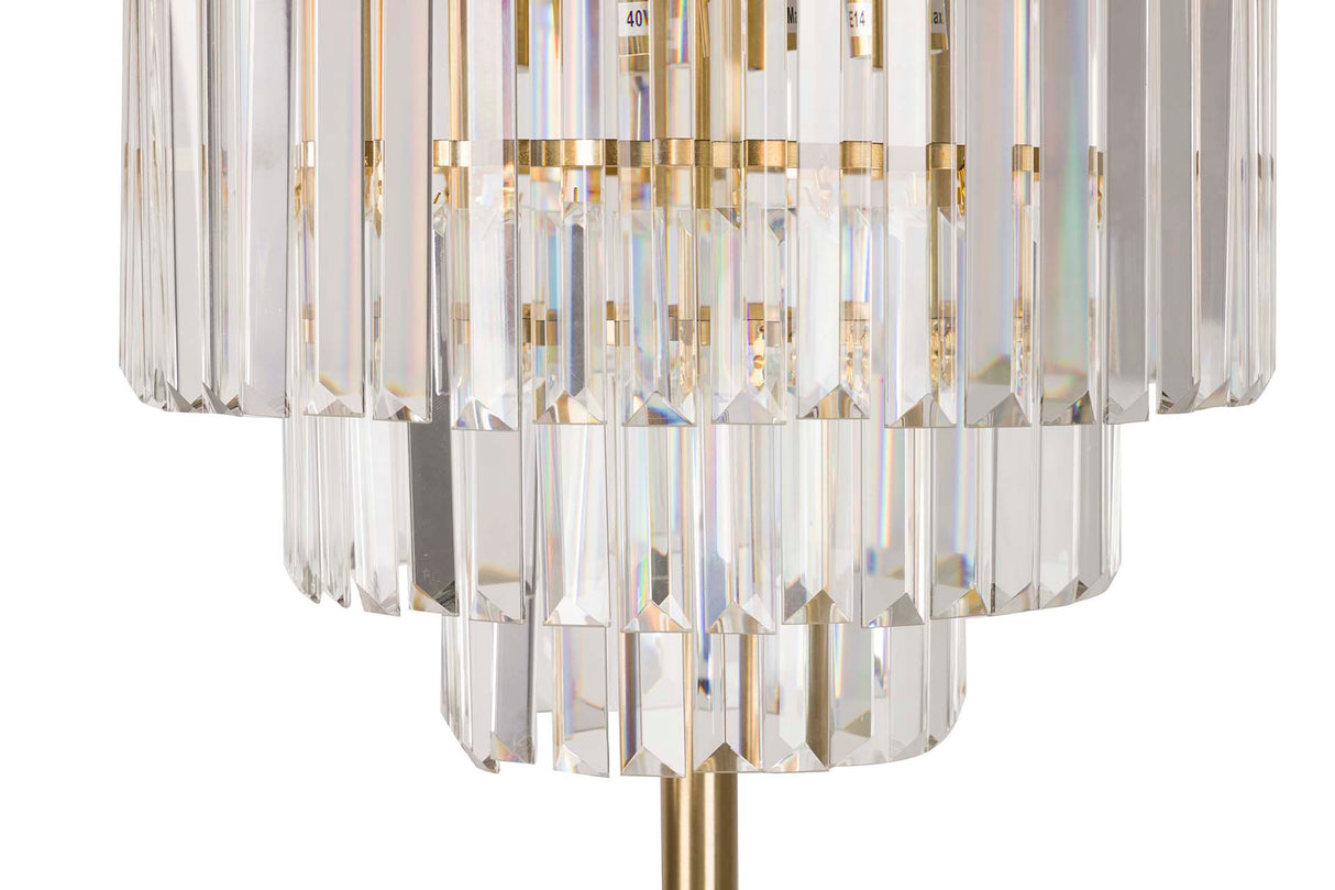 Lampe en métal en verre doré 40x40x160 cm