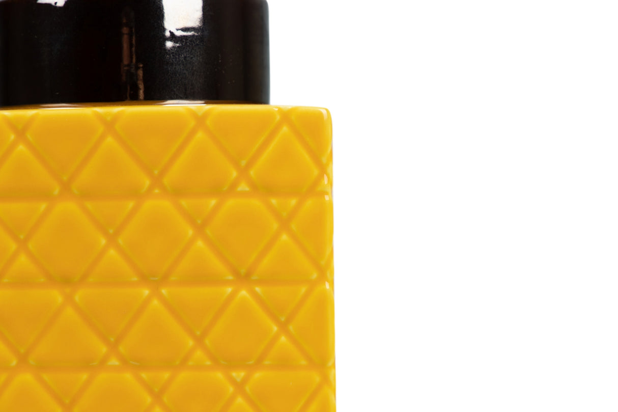 Tibor en céramique jaune 19x19x31 cm