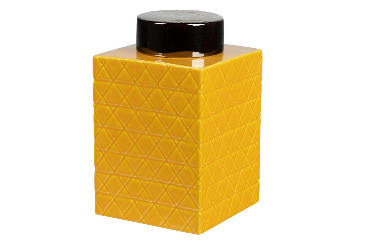 Tibor en céramique jaune 19x19x31 cm
