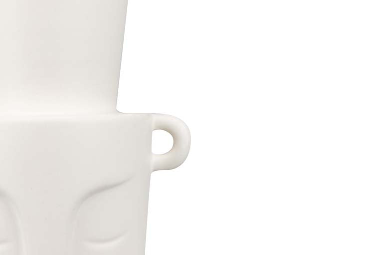 Vase en céramique blanc 15x12x40 cm