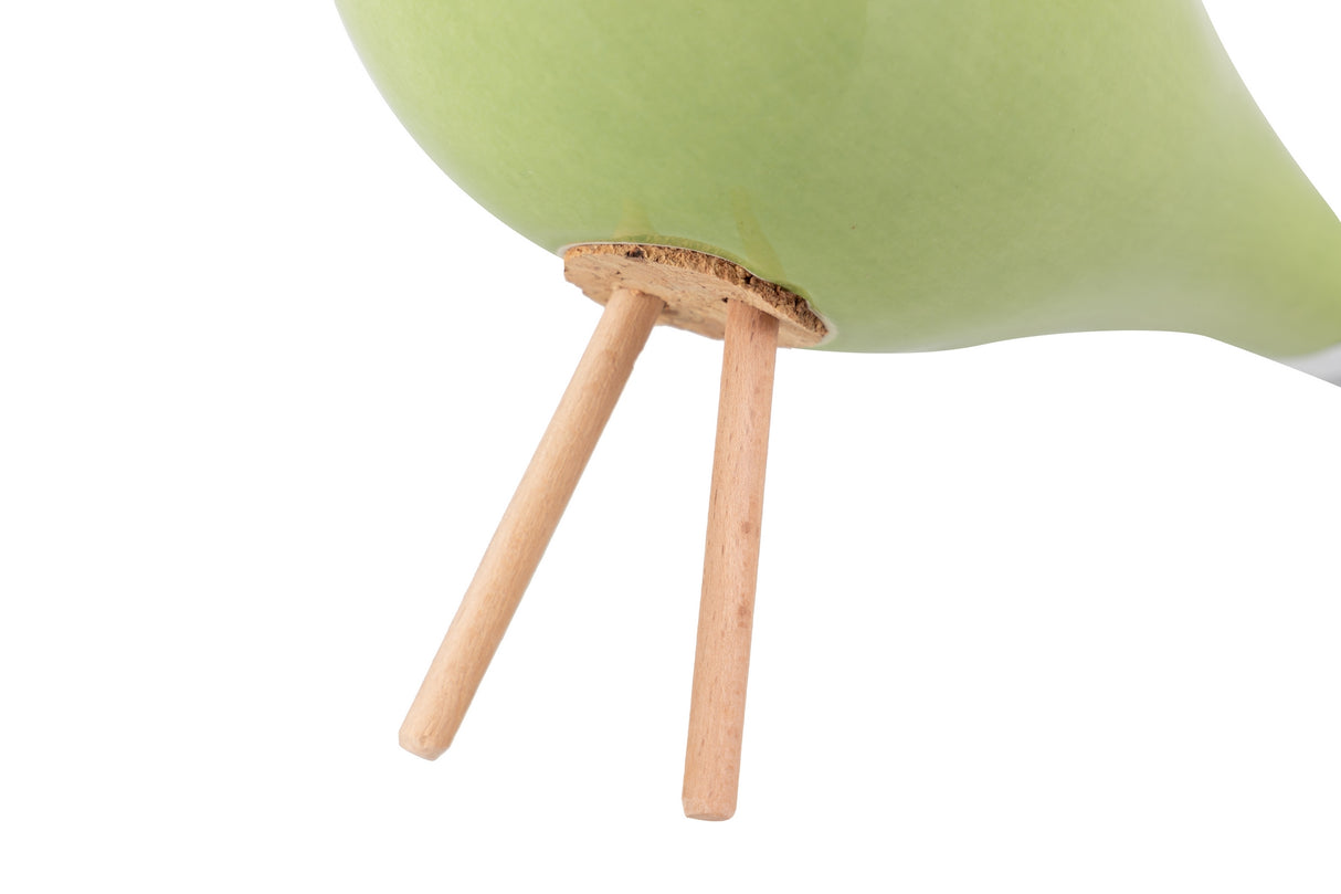 25x10x21 cm grüner Keramikvogel