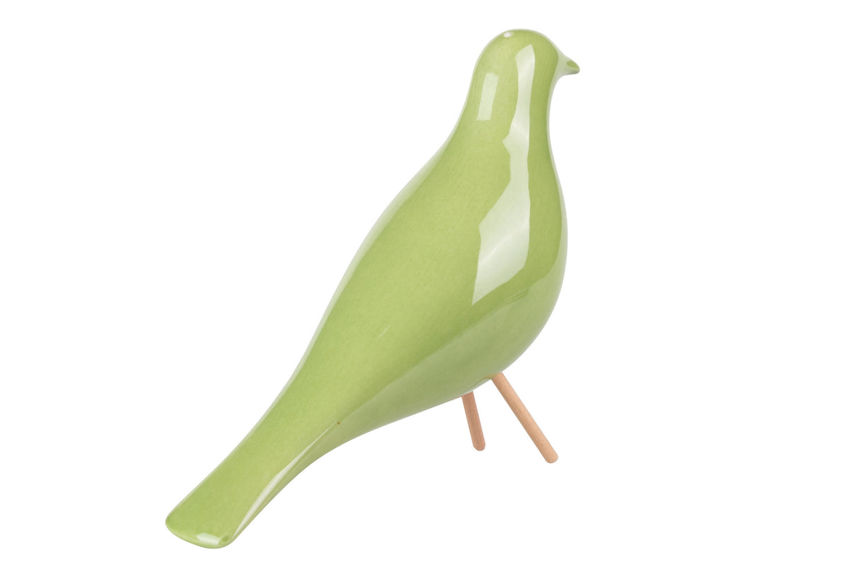 25x10x21 cm grüner Keramikvogel