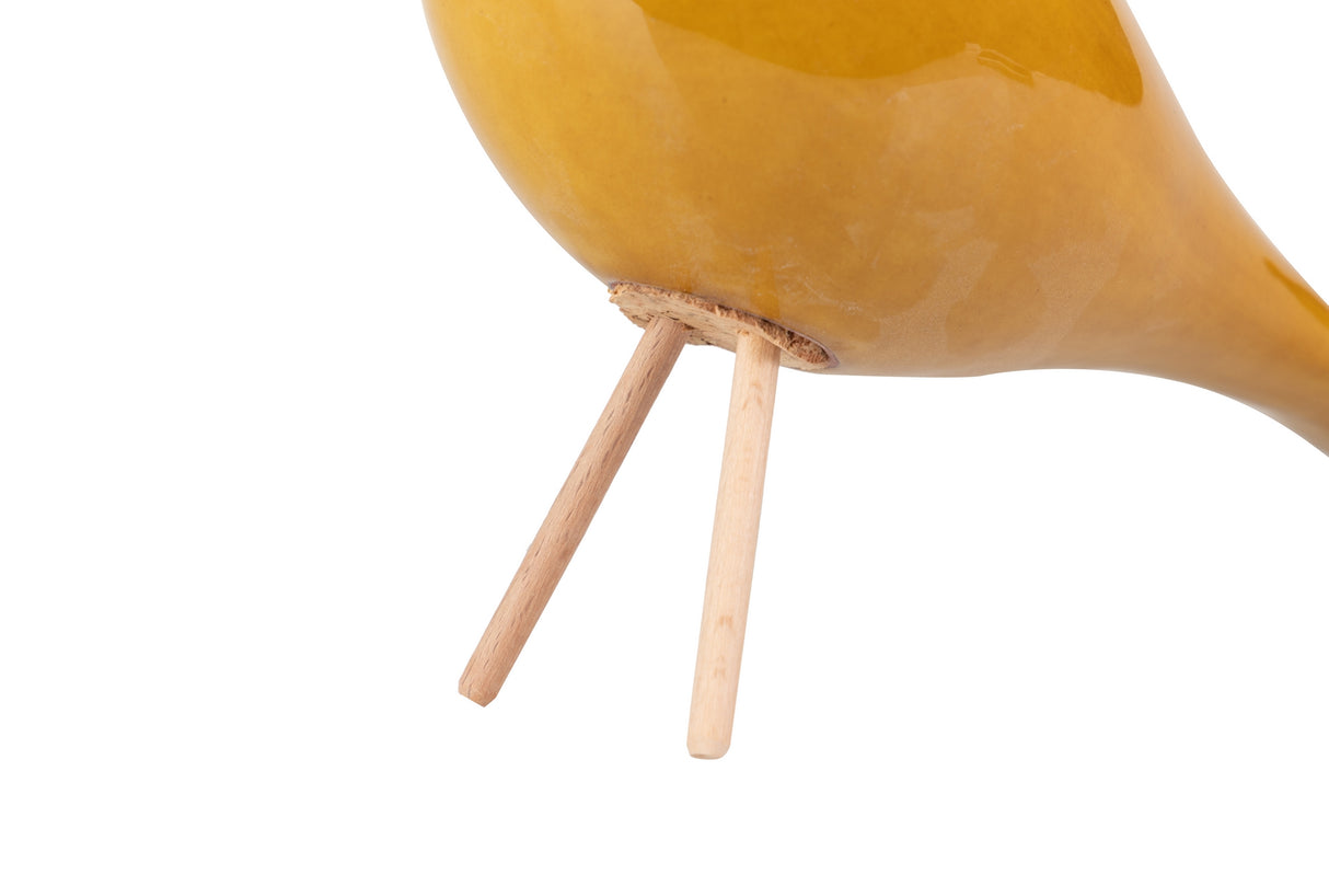 Oiseau en céramique jaune 25x10x21 cm