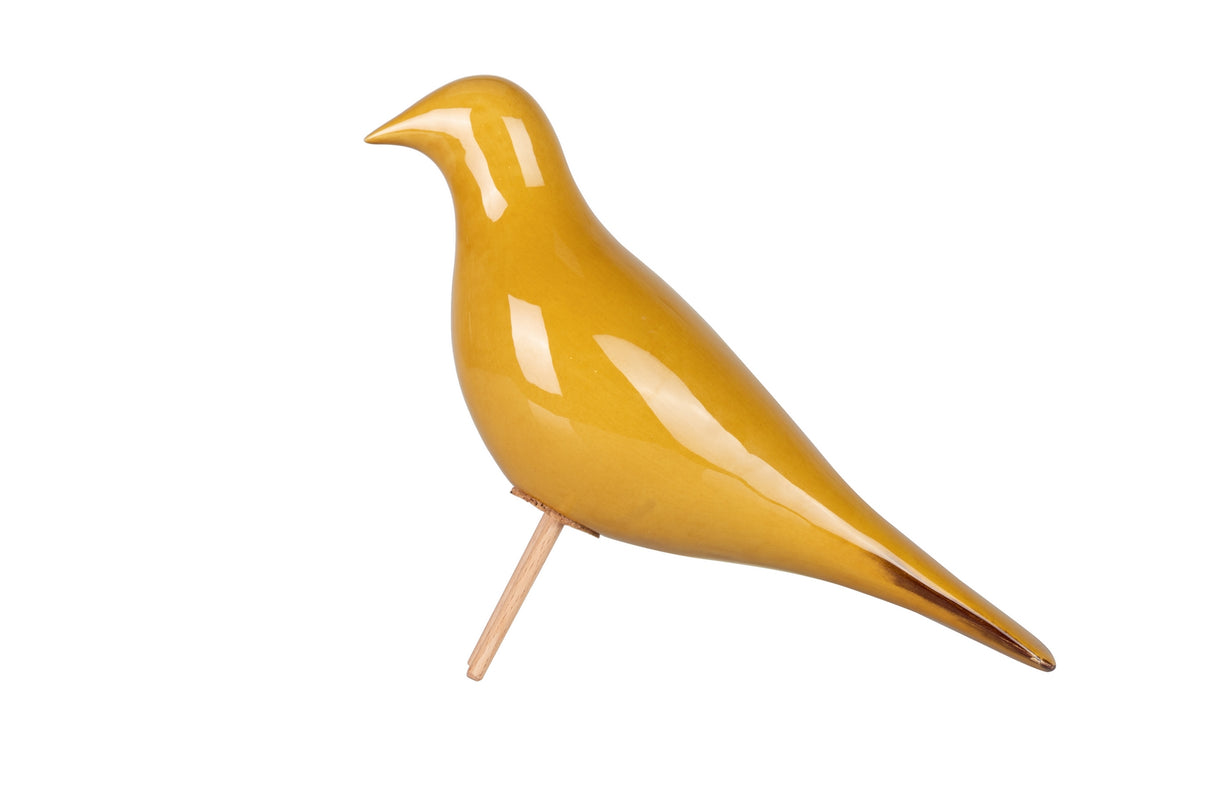 Oiseau en céramique jaune 25x10x21 cm