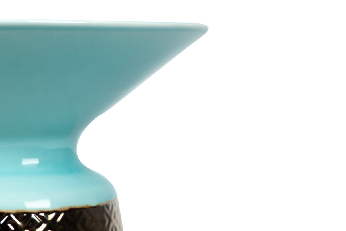 Alimentation en céramique bleu doré 30x30x24 cm