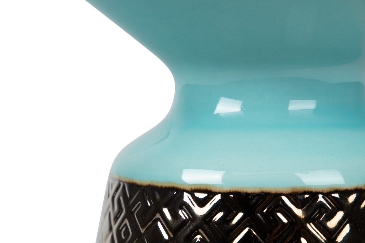 Alimentation en céramique bleu doré 30x30x24 cm