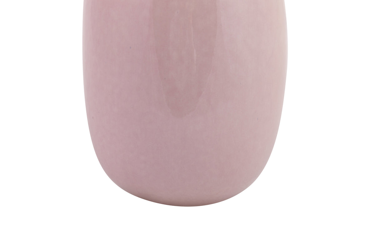 Tibor en céramique rose 17x17x30 cm