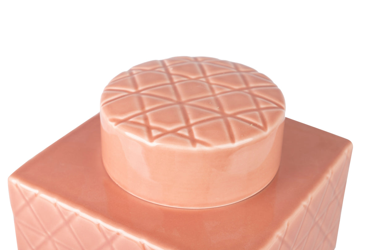 Tibor in ceramica rosa 19x19x31 cm