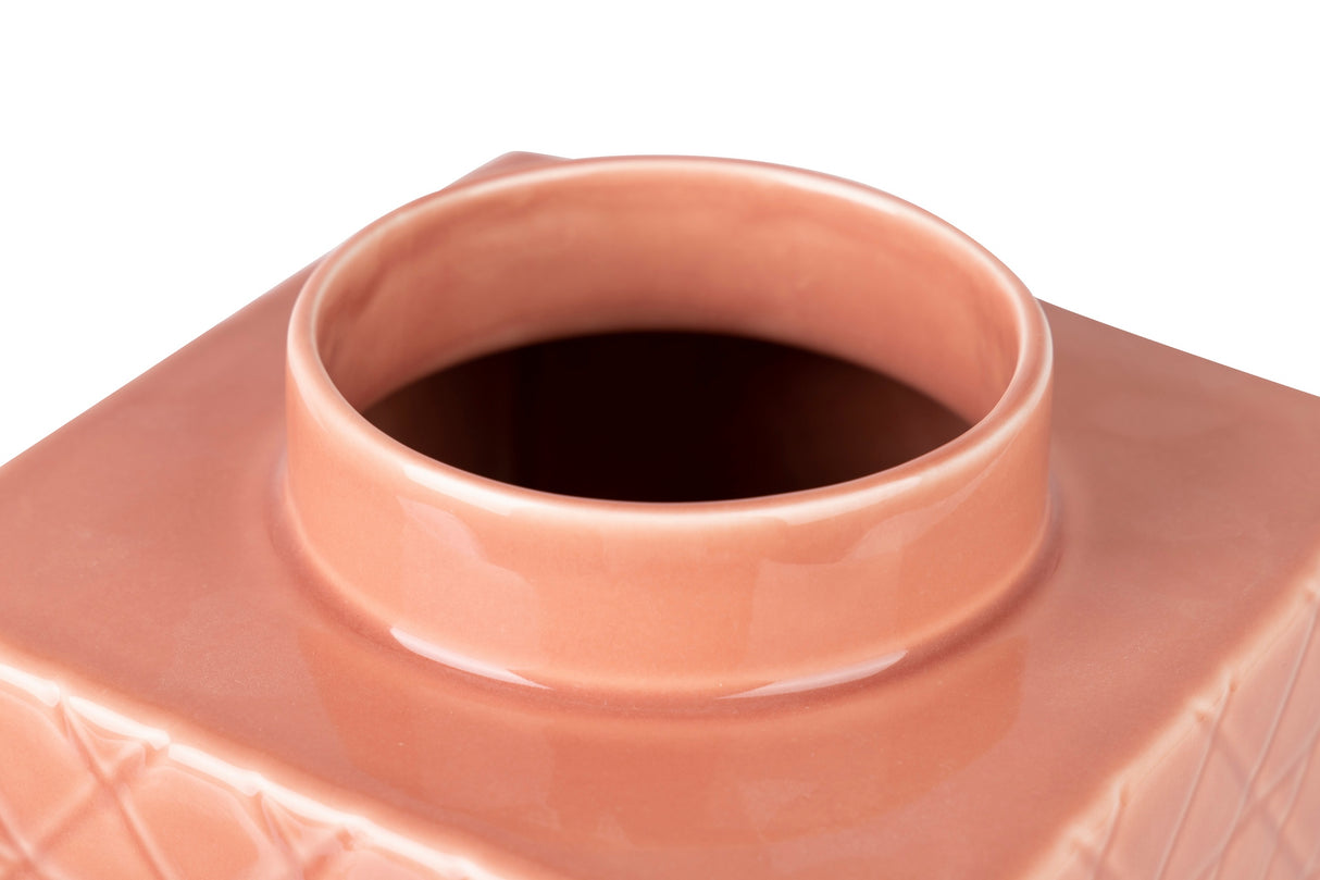 Tibor in ceramica rosa 19x19x31 cm